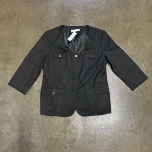 Brand New New York & Co Black Stretch Women's 16 Button Front Business Blazer